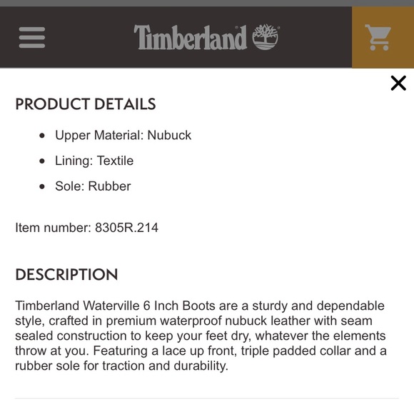 Timberland Womens Waterville 6 Inch Boot Size 7.5 - Picture 7 of 10